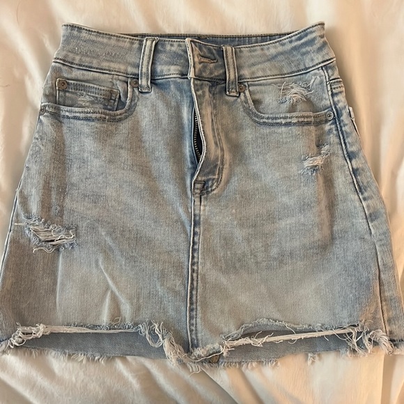 American Eagle Outfitters Dresses & Skirts - AMERICAN EAGLE RIPPED DENIM SKIRT